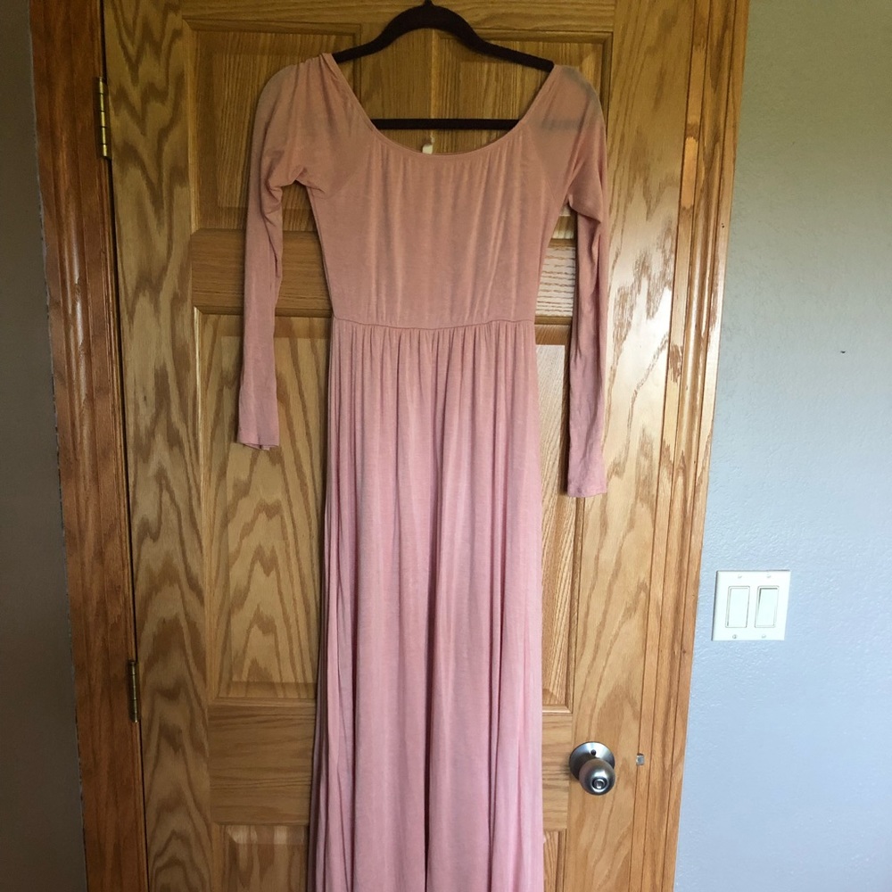 Off the shoulder maternity maxi dress